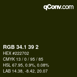 カラーコード: RGB 34.1 39 2 | qconv.com