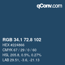 Color code: RGB 34.1 72.8 102 | qconv.com