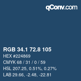 Código de color: RGB 34.1 72.8 105 | qconv.com