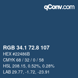 Color code: RGB 34.1 72.8 107 | qconv.com