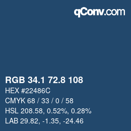 Color code: RGB 34.1 72.8 108 | qconv.com