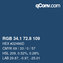 Color code: RGB 34.1 72.8 109 | qconv.com