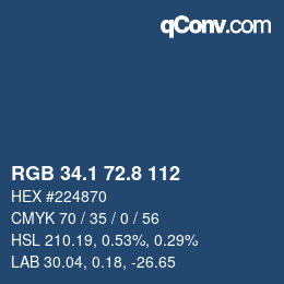 Color code: RGB 34.1 72.8 112 | qconv.com