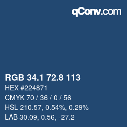 Color code: RGB 34.1 72.8 113 | qconv.com