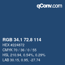 Color code: RGB 34.1 72.8 114 | qconv.com