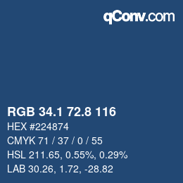 Color code: RGB 34.1 72.8 116 | qconv.com