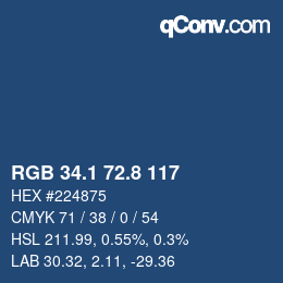 Color code: RGB 34.1 72.8 117 | qconv.com