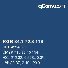 Farbcode: RGB 34.1 72.8 118 | qconv.com