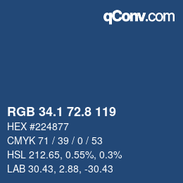 Código de color: RGB 34.1 72.8 119 | qconv.com