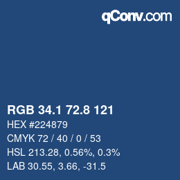 Color code: RGB 34.1 72.8 121 | qconv.com