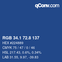Color code: RGB 34.1 72.8 137 | qconv.com