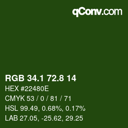 Color code: RGB 34.1 72.8 14 | qconv.com