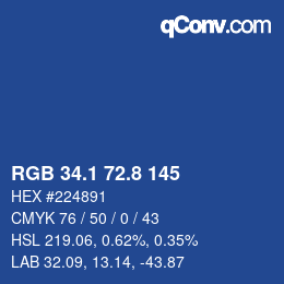Farbcode: RGB 34.1 72.8 145 | qconv.com