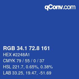 Color code: RGB 34.1 72.8 161 | qconv.com