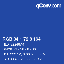 Color code: RGB 34.1 72.8 164 | qconv.com