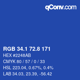 Color code: RGB 34.1 72.8 171 | qconv.com