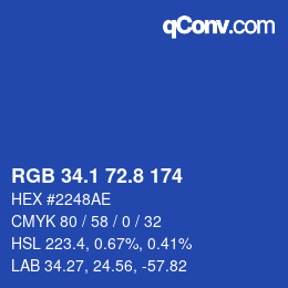 Farbcode: RGB 34.1 72.8 174 | qconv.com
