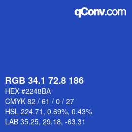 カラーコード: RGB 34.1 72.8 186 | qconv.com