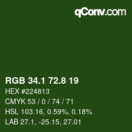 Color code: RGB 34.1 72.8 19 | qconv.com