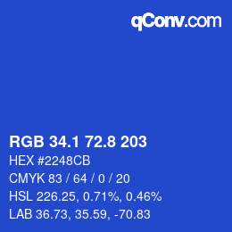 カラーコード: RGB 34.1 72.8 203 | qconv.com