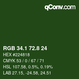 Color code: RGB 34.1 72.8 24 | qconv.com