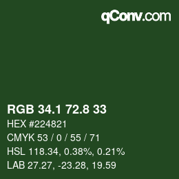 Color code: RGB 34.1 72.8 33 | qconv.com