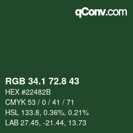 Color code: RGB 34.1 72.8 43 | qconv.com
