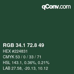 Color code: RGB 34.1 72.8 49 | qconv.com