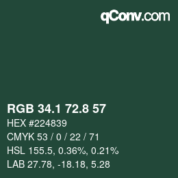 Color code: RGB 34.1 72.8 57 | qconv.com