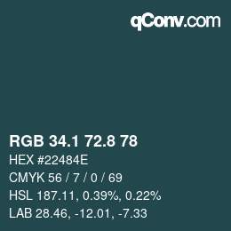 Farbcode: RGB 34.1 72.8 78 | qconv.com