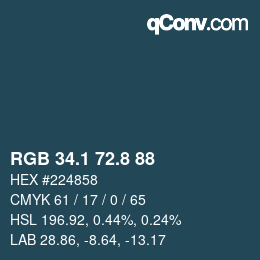 Color code: RGB 34.1 72.8 88 | qconv.com