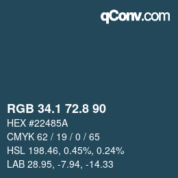 Color code: RGB 34.1 72.8 90 | qconv.com