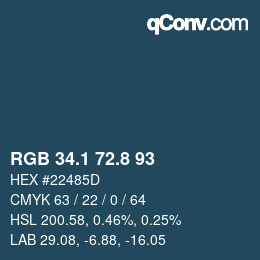 Color code: RGB 34.1 72.8 93 | qconv.com