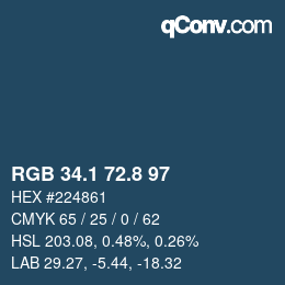 カラーコード: RGB 34.1 72.8 97 | qconv.com