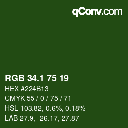 カラーコード: RGB 34.1 75 19 | qconv.com