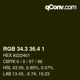 カラーコード: RGB 34.3 36.4 1 | qconv.com