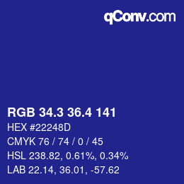 カラーコード: RGB 34.3 36.4 141 | qconv.com