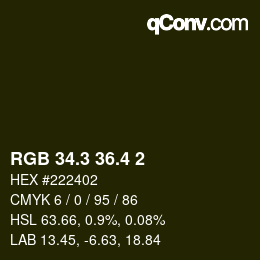 カラーコード: RGB 34.3 36.4 2 | qconv.com