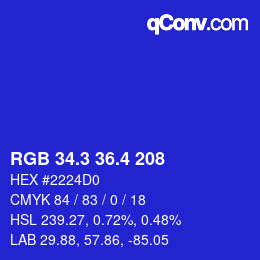 カラーコード: RGB 34.3 36.4 208 | qconv.com