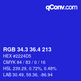 カラーコード: RGB 34.3 36.4 213 | qconv.com