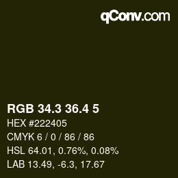 カラーコード: RGB 34.3 36.4 5 | qconv.com