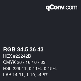 Farbcode: RGB 34.5 36 43 | qconv.com