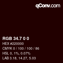カラーコード: RGB 34.7 0 0 | qconv.com