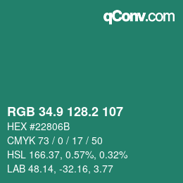 Color code: RGB 34.9 128.2 107 | qconv.com