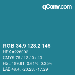 Color code: RGB 34.9 128.2 146 | qconv.com