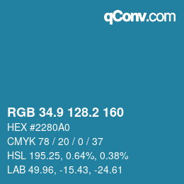 Color code: RGB 34.9 128.2 160 | qconv.com