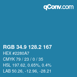 Color code: RGB 34.9 128.2 167 | qconv.com