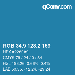 Color code: RGB 34.9 128.2 169 | qconv.com
