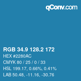 Color code: RGB 34.9 128.2 172 | qconv.com