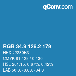 Color code: RGB 34.9 128.2 179 | qconv.com